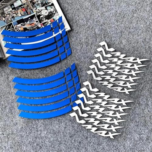 KJHOPY Decalcomanie adesive magnetiche Adesivo Ruota Moto Racing Rim Stripe Decal Accessori Decorazione Moto per Y&amaha NMAX N Max N-Max 125 155(Style 4)