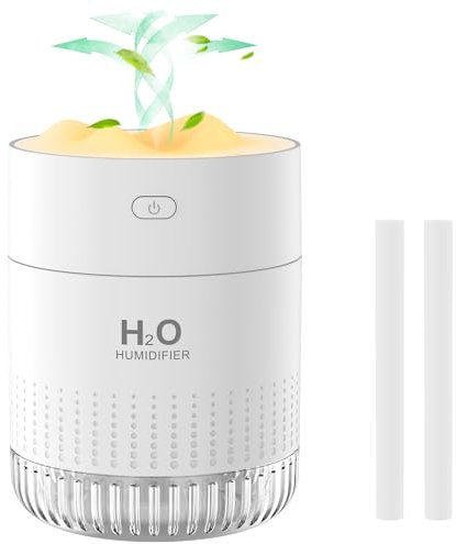 Mini Humidificateur d'air Portable, Petit Humidificateur avec Brume Fraîche pour Les plantes, Humidificateur Personnel de Bureau Rechargeable pour la Chambre, Voyages, Bureau avec Lumière Nocturne