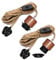 2 Pack Hemp Rope Plug in Pendant Lighting, 500CM Cable, Walnut Wood E26/E27 Lamp Holder with Switch, Plug in Ceiling Light, Industrial Hanging Rope Light Fitting, Rural Homestay Style, DIY Lampshade