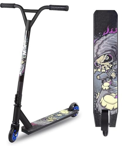 Aragallant Patinete Freestyle, Patinetes de Acrobacias, Patinete Scooter Freestyle, Stunt Scooter para Nios y Nias a Partir de 7 aos, Rodamientos ABEC-9, 360° Trucos y Saltos Carga 100kg (Blue)