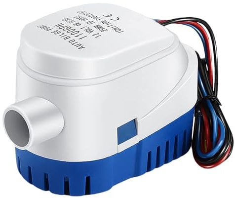 AVAKKER 12V 1100GPH Bilge Pump, Automatic Marine Submersible Water Pump for Boats, Yachts, Pools, Ponds, 1-1/8 Inch Outlet, Corrosion-Resistant, Low Noise, Easy Installation