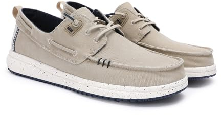 WALK IN PITAS | Byron | Herren Mokassins | Flache Slipper für Männer | Slip on Loafer | Sneakers | Schlupfschuhe | Freizeitschuhe | Walkinpitas Schuhe | Beige 46