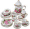 ibasenice 1 Juego Mini Vajilla De Cerámica Miniatura Té Diminuto Porcelana Equipo Tetera Sartenes Casa Minitaza De Te Fuentes Vajilla Mini Accesorios De Cocina