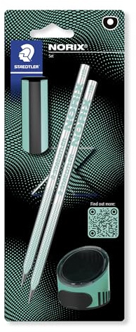STAEDTLER NORIX 181 Bleistift HB – 2er-Set, Koralle | Stylisch mit Radiergummi & Spitzdose, ergonomische Soft-Oberfläche – Art.-Nr. 181 SBK2-3