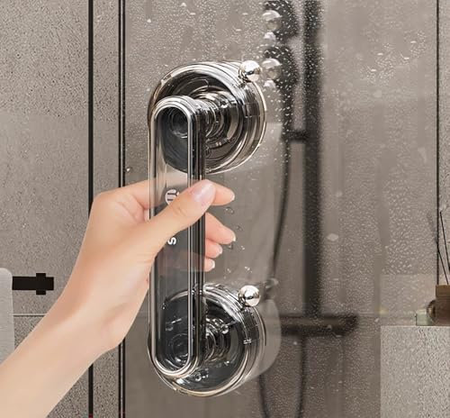 Générique YIDELAI Grandes poignées de porte et de fenêtre en verre, portes coulissantes de salle de bain, armoires, armoires, ventouses et poignées sans couture (Noir)