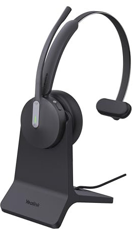 Yealink BH 70 Mono Teams Headset inkl. Ladeständer – Bluetooth, 3-Mikrofon Geräuschunterdrückung, 35h Akkulaufzeit, USB-C/A