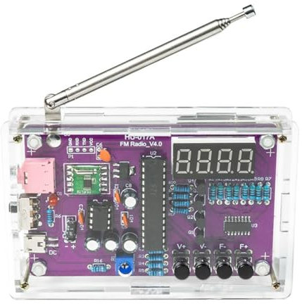 Fiorky RDA5807S Radio Receiver Module Circuits Parts Kits Dual Power Supply Digital Display Soldering Project Practice Solder Adjustable Frequency for Learning