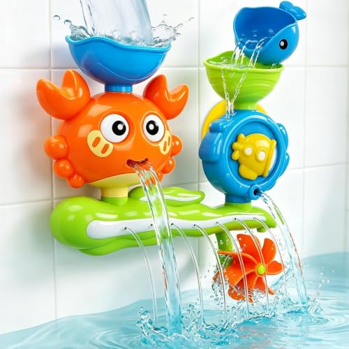 Crabe Jouet de Bain pour bébés 18 Mois Enfants 2-3 Ans | Jeux pour filles et garçons, cadeau parfait d'anniversaire, jouet aquatique à ventouse