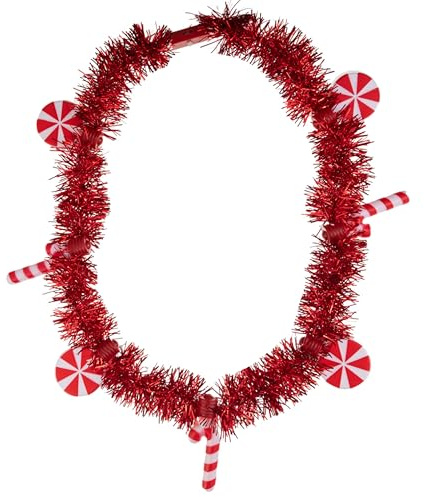 eBoutik - Lustige LED-Halskette mit Zuckerstangen-Anhänger – Witz-Party-Kostüm-Zubehör für Weihnachtspullover, Schul- und Büropartys oder festliche Weihnachtsmärkte