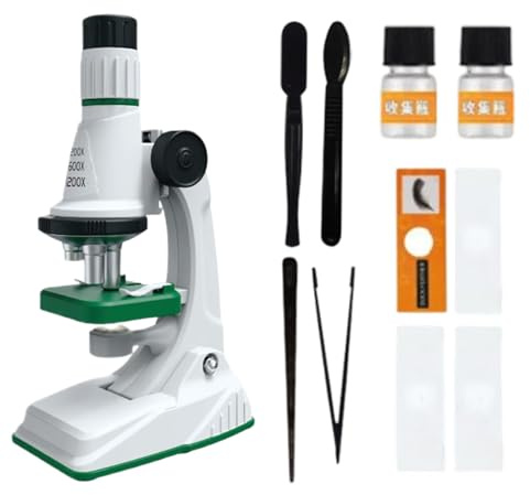 Nudorpn Microscope pour enfants - Loupe d'observation des plantes - Microscope avec éclairage LED - Grossissement jusqu'à 1200x - Pour étudiants, maternelles et jeunes explorateurs