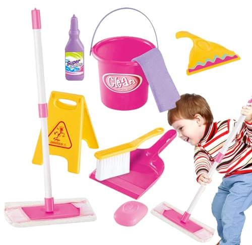 Bulldog Reinigungsset für Kinder – Auto mit Staubsauger, Besen und Besen, Mini-Haushaltswerkzeuge für Kinder, interaktives Lernspiel, sicher und langlebig | für Spiele von