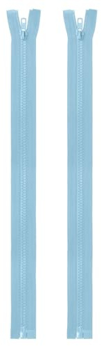 QUARKZMAN Reißverschluss mit Zipper 41cm 5mm Nylon Teilbar Hellblau 2 Stück | Reissverschluss Reißverschlusszügen Endlosreißverschlüsse für Jacken Mantel Taschen Kleidung Bettwäsche Kleiderreißverschluss