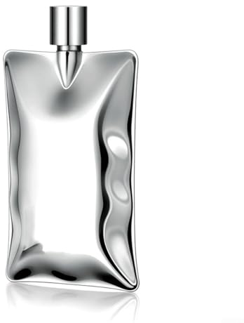 DAZZLEEX 180 ml Edelstahl-Flachmann mit Schraubverschluss, auslaufsicherer Deckel für Whisky oder Likör, Weinflasche im Taschenformat für Herren, Outdoor, Camping, Wandern, Reisen, Bürste (Spiegel