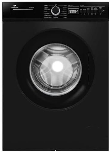 Waschmaschine mit Bullauge, freistehend, Continental Edison CELL812IBP, 8 kg, Induktion, 60 cm, 1200 U/min, Mattschwarz