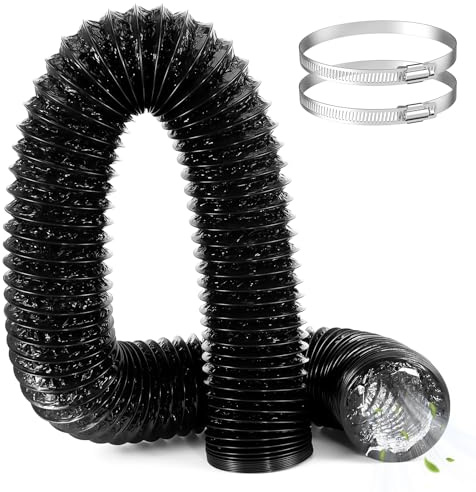 80mm Abluftschlauch, 3M PVC Alurohr Flex-Schlauch mit 2 Edelstahl Schellen | Abluftrohr für Mobile Klimaanlage, Trockner, Abluftventilator, Abzugshaube und Belüftungssystem, Lüftungsschlauch Set