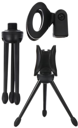 MINAOLULUS Universal Mic Stand 2Pcs Mini Tripod Microphone Holder Adjustable Height for Home Recording