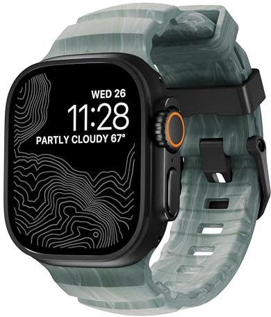 NOMAD Rocky Point Band | für Apple Watch 42/44/45/49 mm |ultimative leistungsstarke Uhrenarmband I Sierra Stone Connector Black