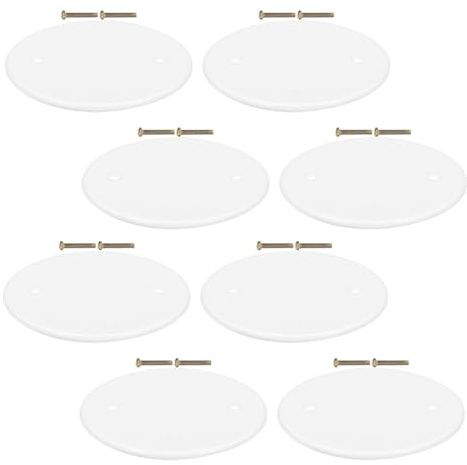 KOCKSHION Lot de 8 Plaques de Plafond Rondes en Pp, Cache Prise Plafond avec Design Moderne et Installation Facile, pour Bureau et Maison