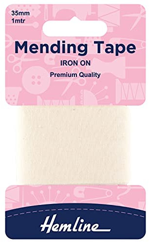 Iron-On Mending/Repair Tape 100cmx38mm: Cream by Hemline