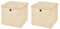 StickandShine 2er Set Creme Faltbox 32 x 32 x 32 cm Aufbewahrungsbox faltbar mit Deckel