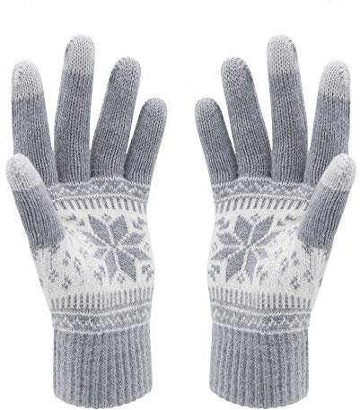 VENI MASEE Winter Touchscreen Handschuhe Schnee Blume Druck halten warm für Frauen und Männer