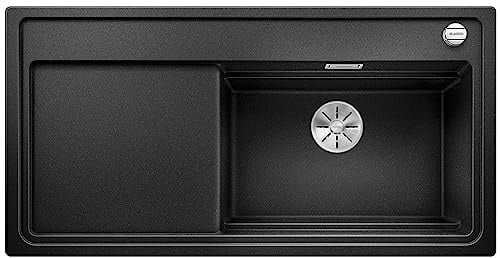BLANCO ZENAR XL 6 S DampfgarPlus | Granitspüle aus SILGRANIT anthrazit | für 60 cm breite Unterschränke | mit Holzschneidbrett | Hauptbecken rechts | Großes Becken | Einbauart: Einbau von Oben