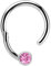 Modern Nature Piercingschmuck Piercing 316l Stahl Ring BCR, Clicker 1,2 x 8 mm mit 3 mm Steinkugel in rosa