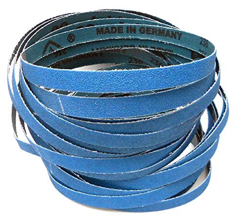 Klingspor Schleifband CS411Y Zirkonkorund – 13 x 457 mm – Körnung P100 – 25 Stück – für Metall Edelstahl Hartholz – hochreißfeste Gewebeunterlage – wasserfest – Profi-Schleifbänder für Bandfeile