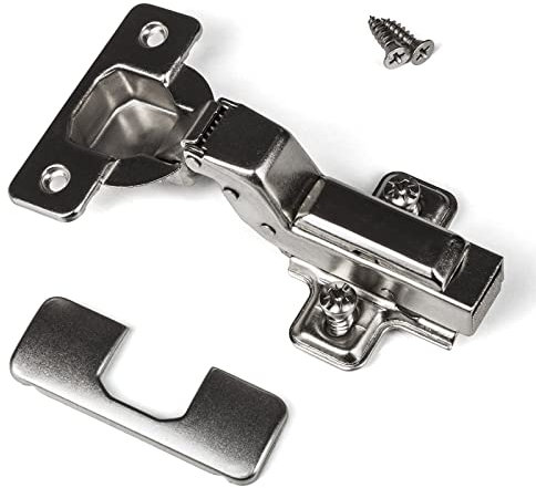 SOTECH 10 Stück SOFT-CLOSE Topfbänder 105° Innenanschlag T45 mit Montageplatten und Schrauben und schnell Montage KLIP, getestet mit 50000 Zyklen SO-T45