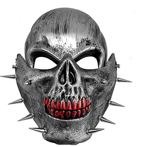 xtom2013 teampunk Gasmaske Maske Schutzmaske Atemschutzmaske mit Metallspikes für Cosplay74 (rot)
