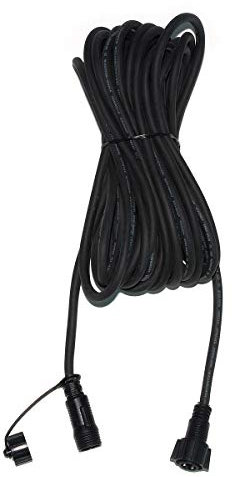 Festive Lights - ConnectPro Festoon Fairy Light Extension & Starter Cable Accessories - Connectable Outdoor Waterproof Ruber Cable - (10m, Black Extension Lead)