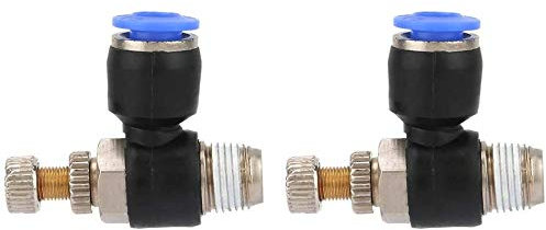 2 stücke Pneumatischer Fitting Rohr Pneumatische Armatur Regelventil Kupfer + Kunststoffrohr Luftstrom Drehzahlregler(SL6-01)