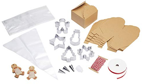 KitchenCraft Sweetly Does It Ultimate Christmas Cookie Cutter Set with Sweet Bags, Gift Boxes, Piping Bags and Nozzles in Presentation Box, 39 Pieces