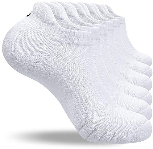 anqier 6 Paar Sneaker Socken Herren 43-46 Damen 39-42 Sportsocken Baumwolle | Atmungsaktive Kurzsocken aus Baumwolle mit gepolsterter Frotteesohle für Laufen, Fitness, Wandern und Alltag