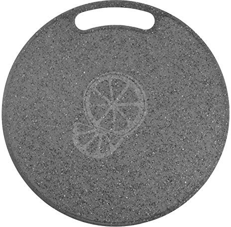 Cabilock Kitchen Chopping Board, Round Plastic Serving Board Multifunctional Hanging Fruit Vegetable Cutting Board for Meat, Vegetables, Tapas, Cheese, Bread, 31cm