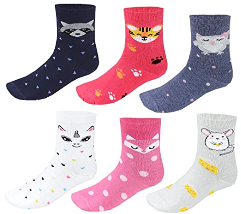 TupTam Kinder Socken Bunt Gemustert 6er Pack für Mädchen und Jungen, Farbe: Mädchen 9, Socken Größe: 27-30