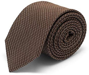 BRERA 67 elegante braune Mikro-Muster Krawatte aus Seide und Wolle 148 x 8 | Krawatten für Herren | Krawatte Jungen | Accessoires Männer für Jacke und Anzug