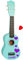 alles-meine.de GmbH Kinder - Gitarre/Ukulele - aus Holz - Motiv & Farbwahl - türkis blau & Herzen lila - violett - inkl. Name - hochwertige Konzertgitarre - 55 cm - Klassik - a..