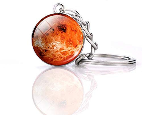 JWPavilion Porte-clés Solar System Planet - Pendentif phosphorescent - Boule de verre en cristal - Cadeau créatif pour femme et homme - Breloque globe lumineux Llaveros (Venus), Venus-1, taille unique