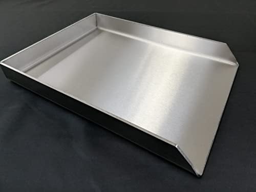KOCH #37 PLANCHA 36 x 27 x 4cm Höhe 40mm - Grillpfanne Grillplatte Burger- Steakplatte made in Germany – Hochwertig + Massiv Edelstahl V2A Stärke 4mm 4,1KG – für Grill oder Ofen