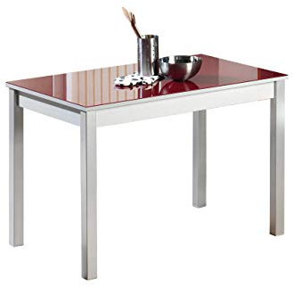 ASTIMESA Mesa de Cocina, Metal, Rojo, 80x40cm