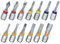711L Color Coded 13 PCS Hex Bit Set 1/4 - 2 PCS of Torx 9, 2 PCS of Security Torx 10, and Other 9 Bits - Accessary for Bike Motorcycle Maintenance