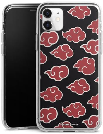 Silikon Hülle kompatibel mit Apple iPhone 11 Case transparent Handyhülle Naruto Shippuden Pattern Akatsuki