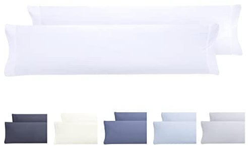 Todocama 2 Kissenbezüge, extra weich, hypoallergen, Set mit 2 Kissenbezügen, 150 x 40 cm, Weiß