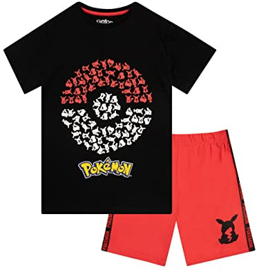 Pokemon Jungen T-Shirt und Short Set Pikachu Mehrfarbig 140