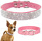 TSKDKIT Rose Collier pour Petit Chien et Chat - Strass étincelants Chien Collier - S Collier Chat Ajustable Souple pour Petite, ChiensMoyenne