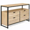 IDMarket - Commode 4 tiroirs Detroit 110 cm Design Industriel avec étagère