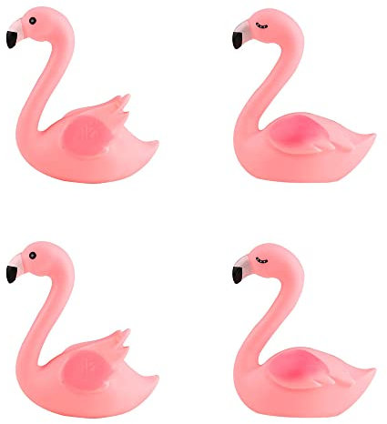 Lot de 4 décorations de gâteau en forme de flamant rose pour fête d'anniversaire, mariage, fête prénatale, fête d'anniversaire de mariage