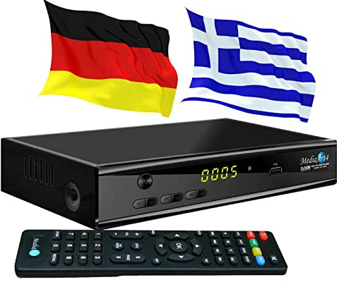 Griechische TV Greek TV Sat-Receiver Mediaart- 4 HDTV USB Hellasat 39°E + Astra 19° vorprogrammiert