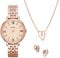 Fossil Damenuhren Jacqueline, Dreizeigerwerk, 36MM Rose Gold Edelstahlgehäuse mit Edelstahlarmband, ES5252SET